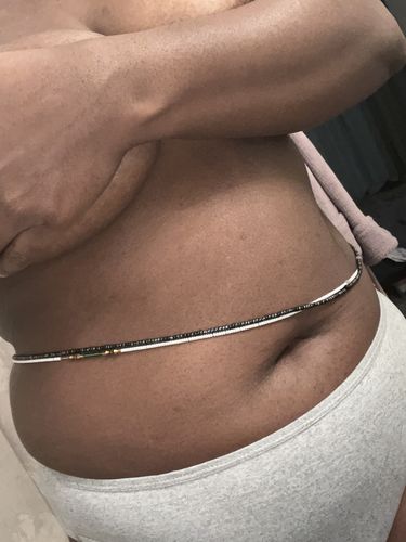 Customer photo review of Sapphire Tie On Waist Beads