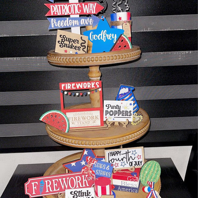 Customer photo review of 4th Of July Tiered Tray Decor Bundle