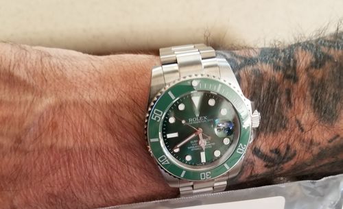 Customer photo review of Pascal Royal Luxe Diamond Watch (Green Bezel)