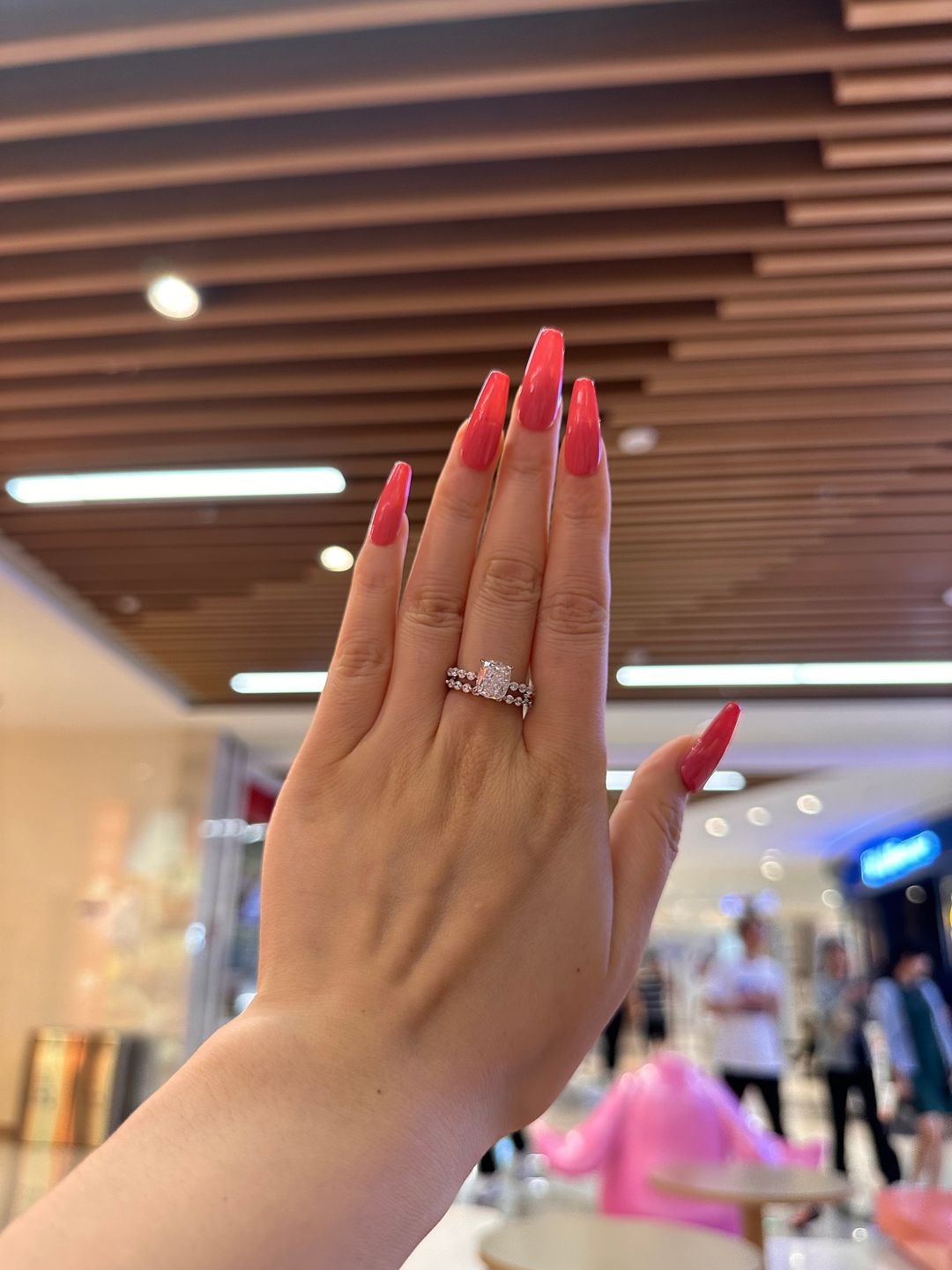 Customer photo review of S925 Exquisite 2.0 Carat Cushion Cut Women's Wedding Ring Set In Sterling Silver