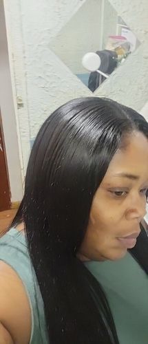 Customer photo review of Clip Ins Extension Straight 12A+ Virgin Human Hair Extension