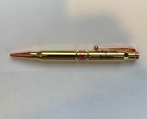 Customer photo review of .308 Real Bullet Authentic Brass Casing Refillable Twist Pen - Tactical Gift Box - Polished Brass- Wholesale