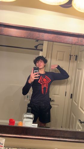 Customer photo review of 2099 Web Slinging Long Sleeve Compression Shirt