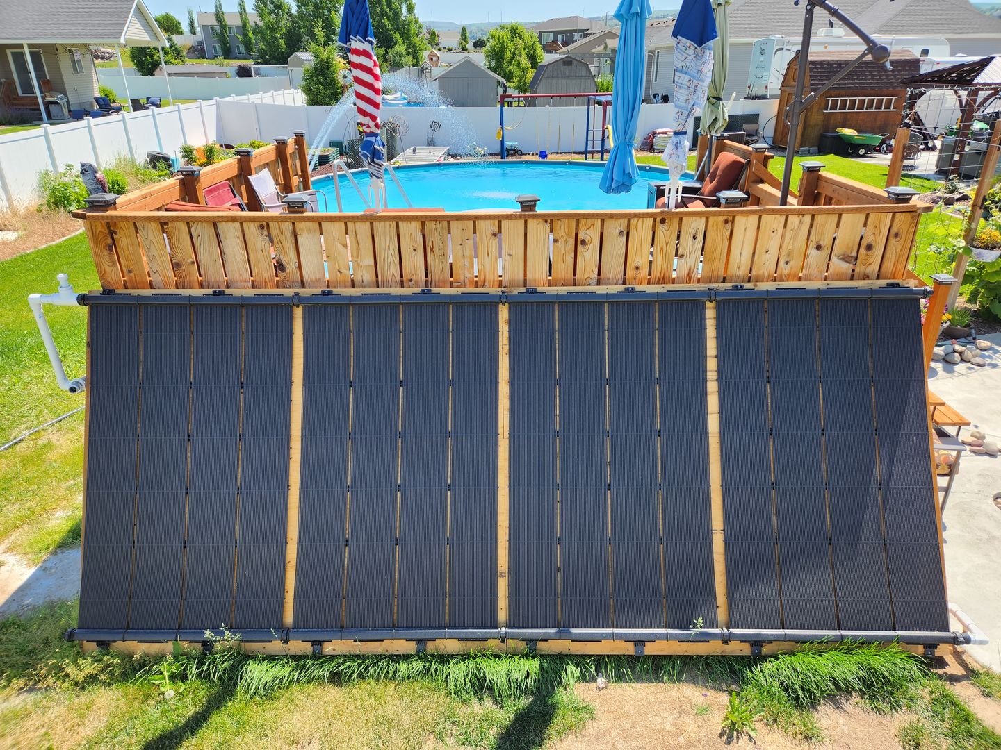 Customer photo review of SwimJoy Industrial Grade Solar Pool Heater - Superior High Wind Security - Strapless Mounting Design - Ultimate Freeze Protection