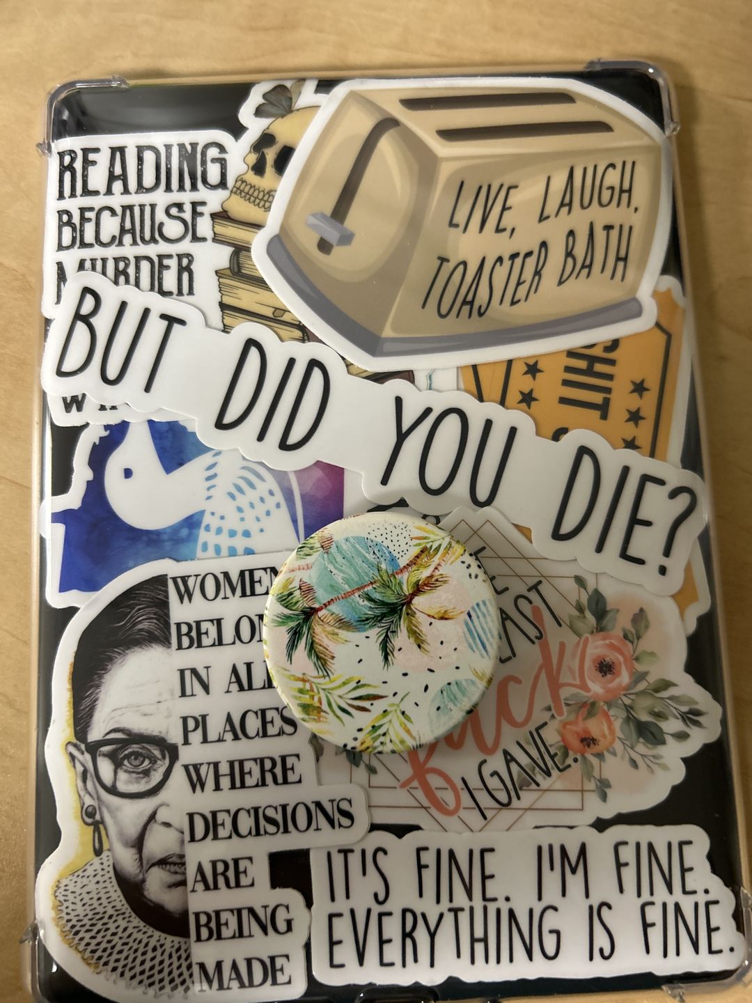 Customer photo review of I Don't Have the Time or the Crayons Sticker