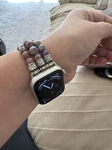 Customer photo review of Intense Jasper Stretch Apple Watch Strap