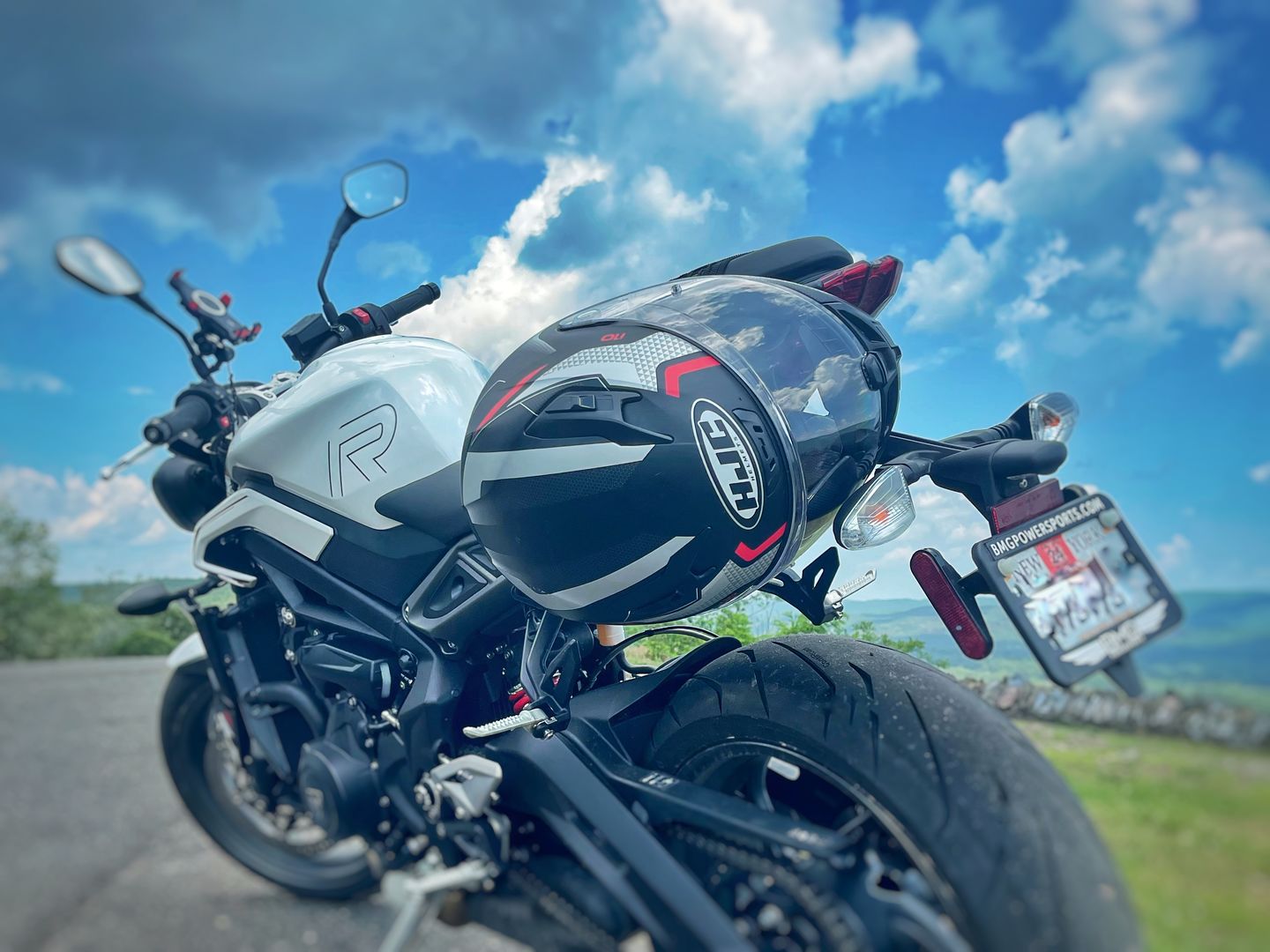 Customer photo review of Triumph Street Triple Helmet Hook (lock)