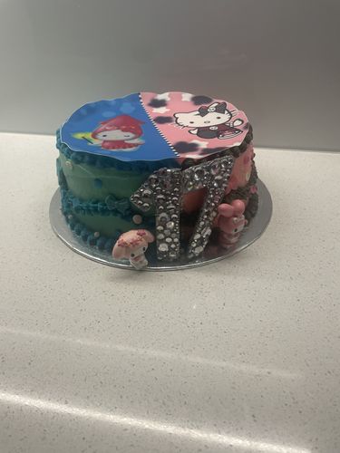 Customer photo review of 20 cm Pre-cut Circle Custom Edible Icing Image