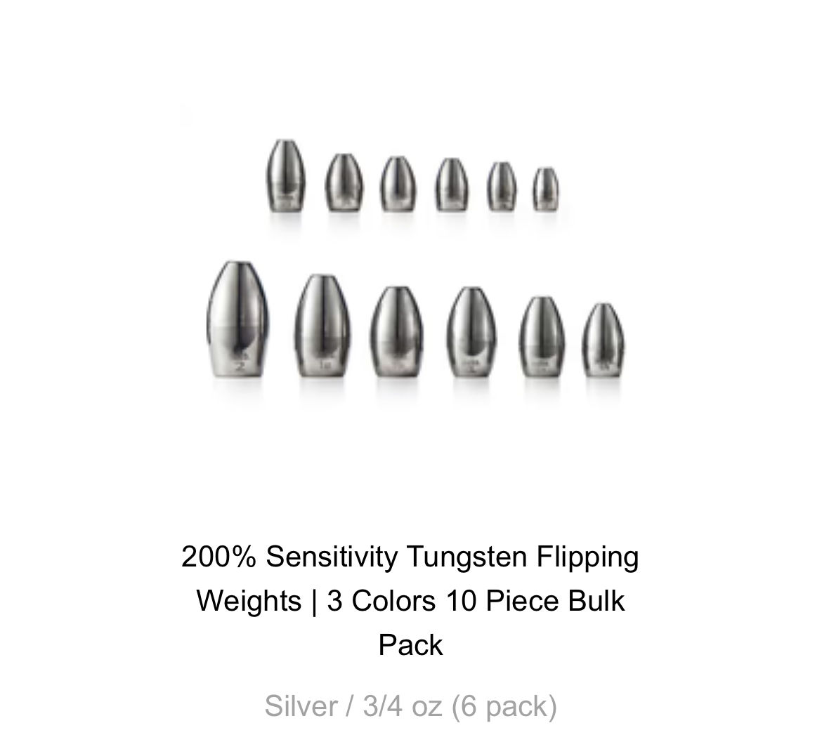 Customer photo review of 97% Purity Tungsten Skirted Punch Weights 3 Colors | 3 Piece | Bulk Pack