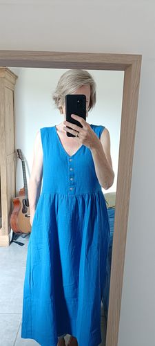 Customer photo review of Robe Julie - double gaze de coton majorelle