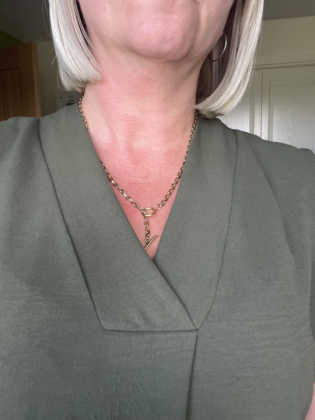 Customer photo review of Cuban T Bar Necklace