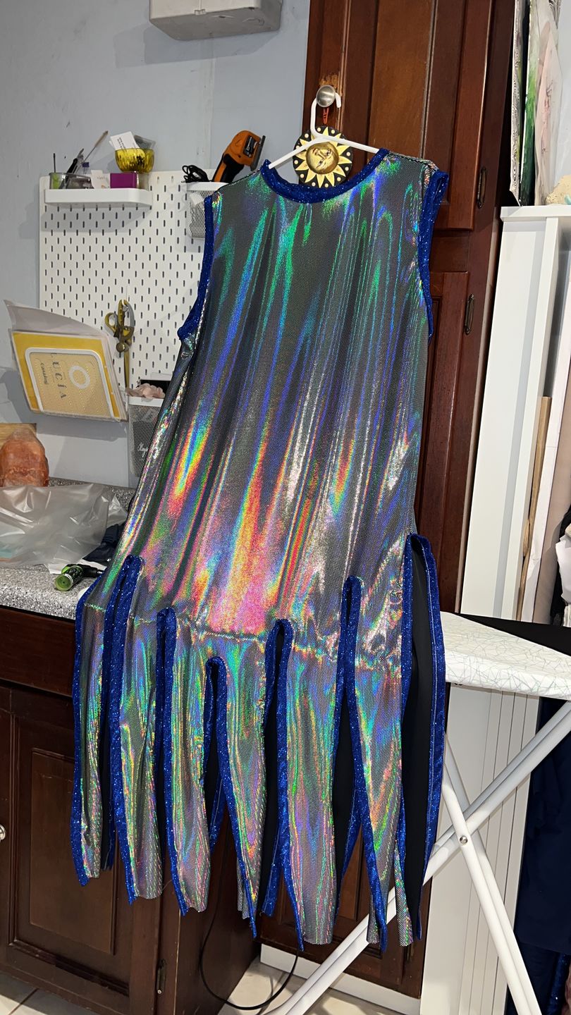 Customer photo review of Royal Blue Metallic Lurex