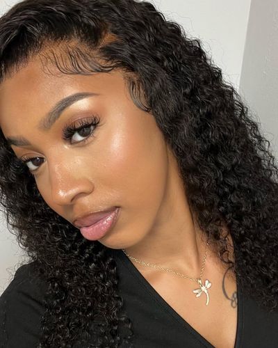 Customer photo review of Melting! Curly Swiss HD Undetectable Lace 13x4 Lace Frontal Wig
