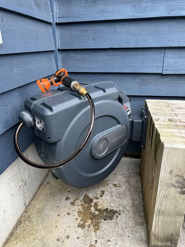 Customer photo review of Retractable Garden Hose Reel-1/2in-155ft