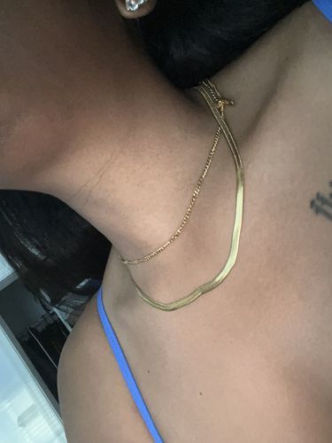Customer photo review of Colar Malha Snake Dourado Banhado em Ouro 18K