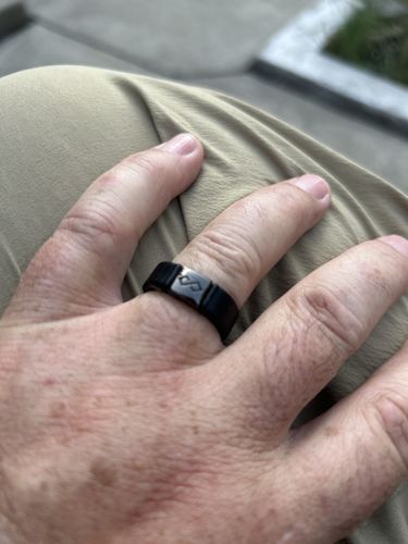 Customer photo review of Rinfit Silicone & Metal Wedding Ring for Men