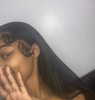 Customer photo review of 4C Edges | Luvwin 180% Density Straight with Yaki Edges Free Parting Undetectable Lace Front Wig | Afro Inspired