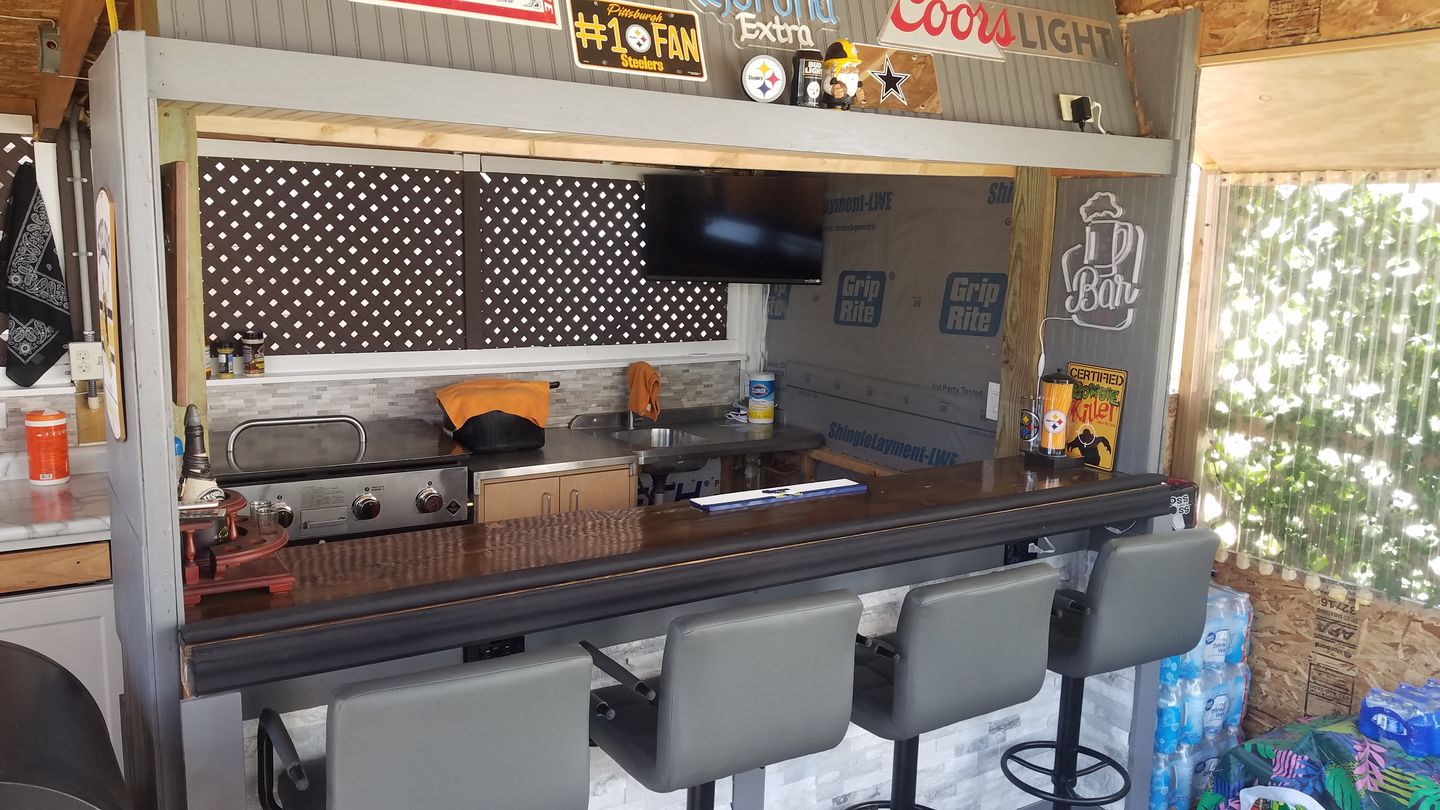 Customer photo review of Adjustable Square Bar Stools with Arm Rest (Set of 2)