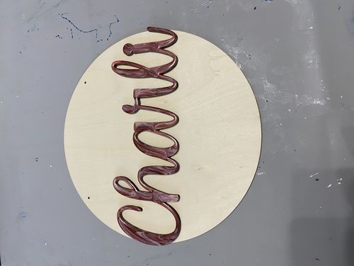 Customer photo review of Script Font Custom Name Wood Cutout - Baby Nursery - Decor - DIY - up to 48 Wide"