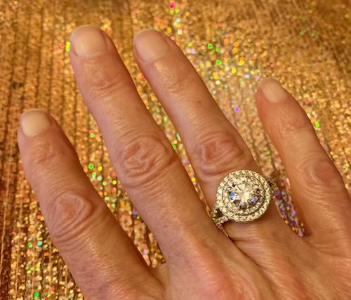 Customer photo review of Halo CZ Split Shank Ring in Sterling Silver