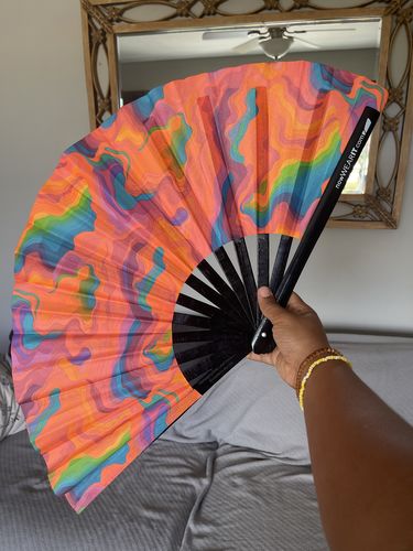 Customer photo review of Rainbow Topography - Hand Fan