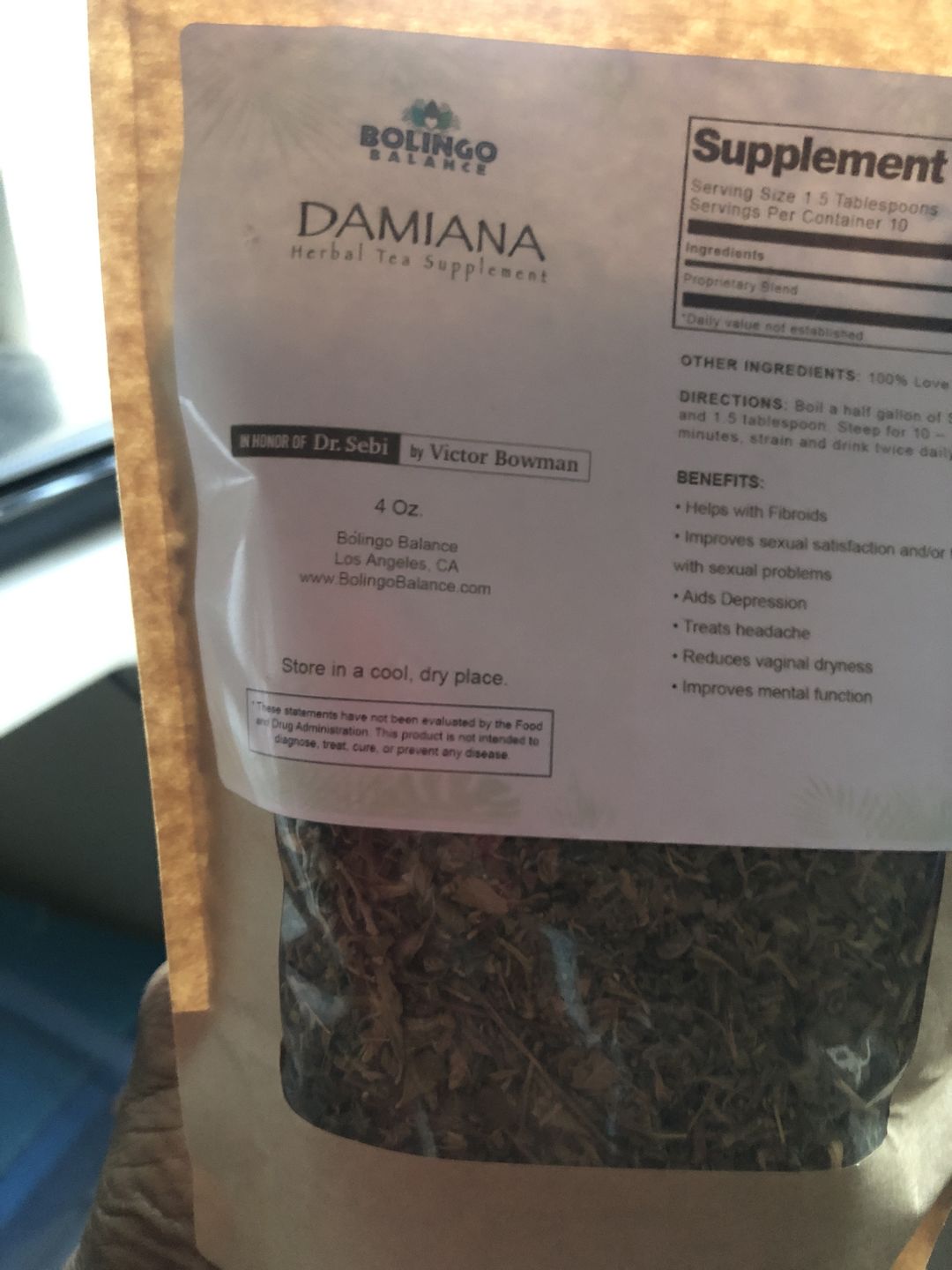 Customer photo review of DAMIANA