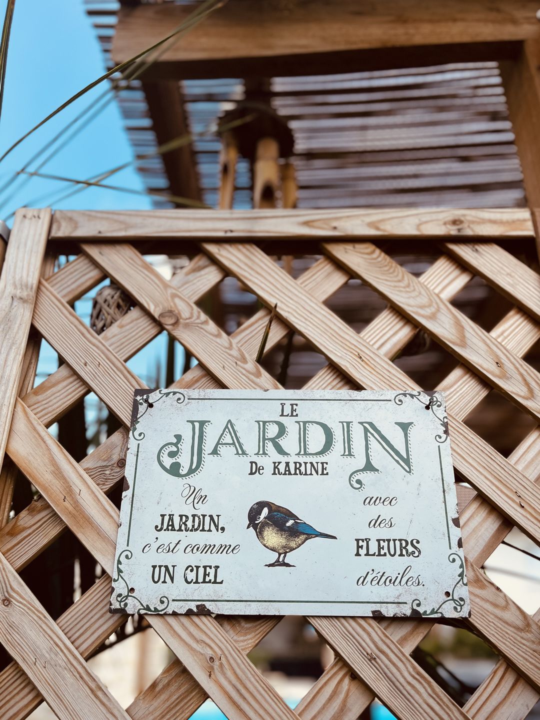 Customer photo review of Joie dans le jardin - Plaque de porte personnalisée