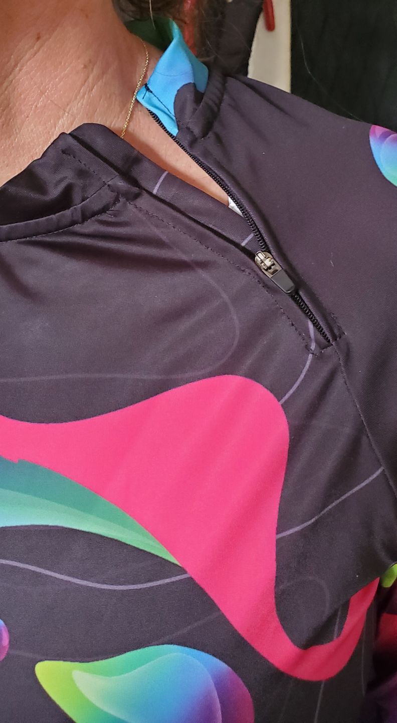 Customer photo review of Long Sleeve Rash Guard for Women UPF 50+ | Rainbow Black