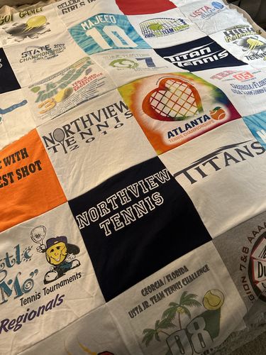 T-shirt quilt featuring titan tennis by Selena from PA