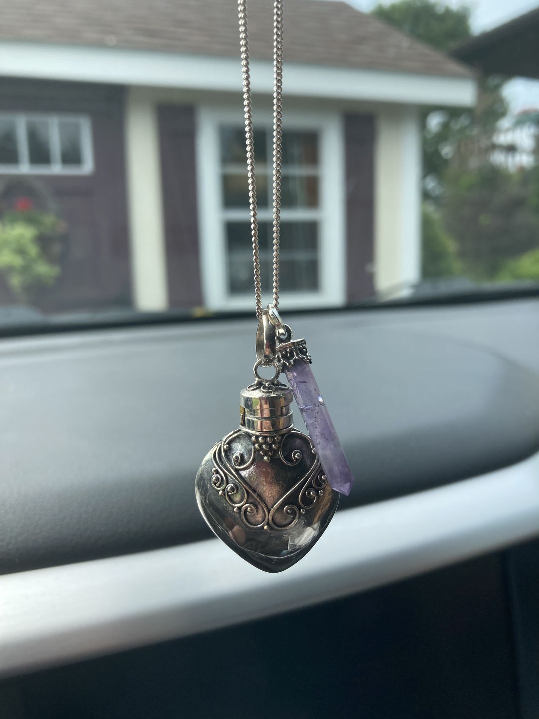 Customer photo review of Amethyst Sterling Silver Heart Necklace