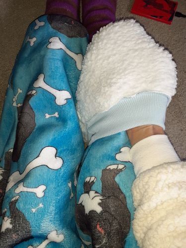 Customer photo review of Happy Hoodie Bulldog Designer Pants