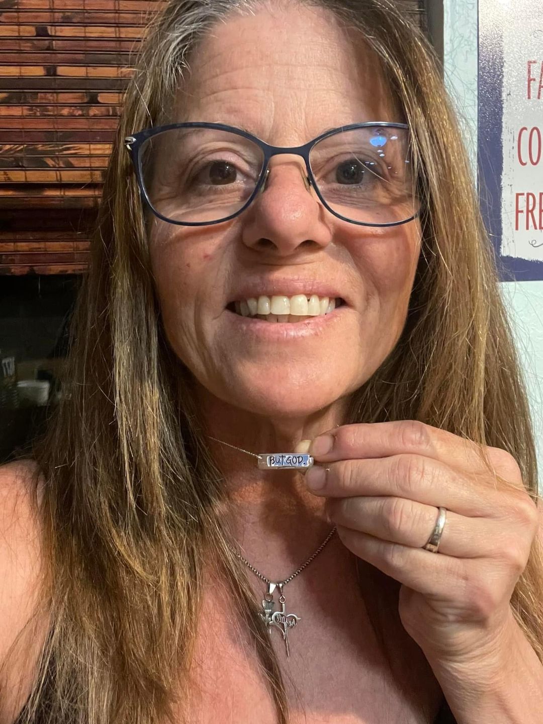 Customer photo review of but God necklace