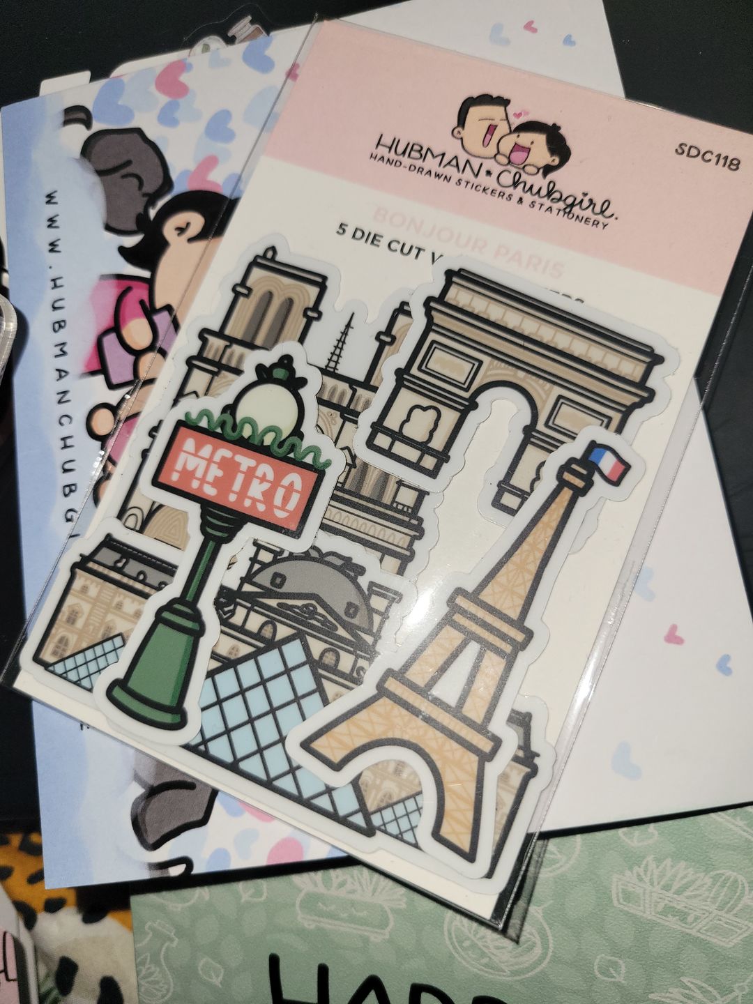 Customer photo review of Bonjour Paris Die Cut Stickers (Set of 5)