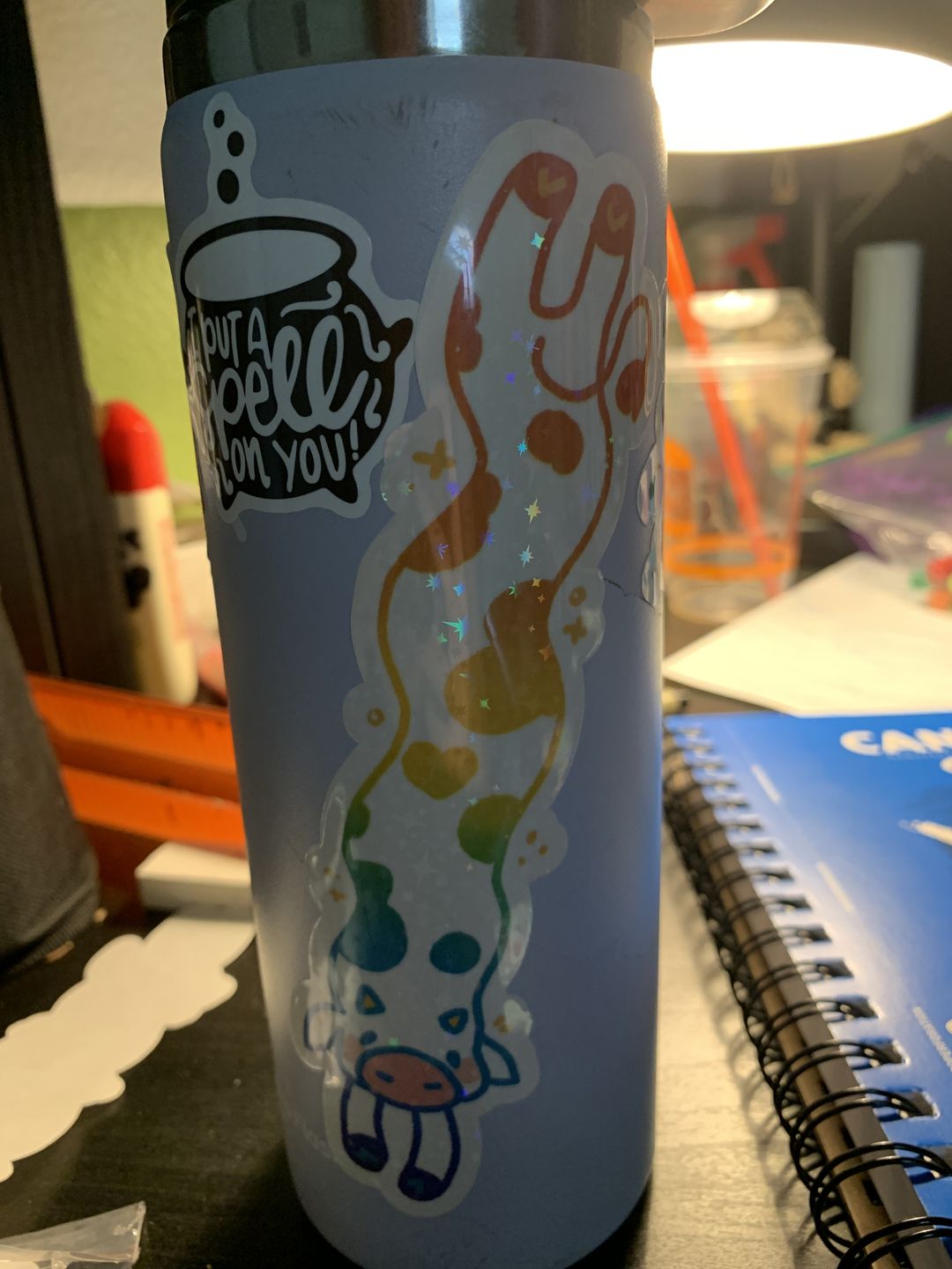 Customer photo review of MORE Sparkly Long Cow Stickers!