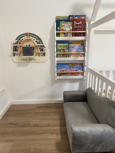 Customer photo review of Tonieregal aus Holz, personalisiert Regenbogen