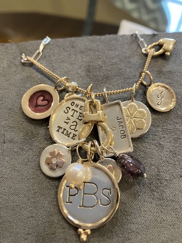 Customer photo review of Silver & Gold Diamond Cherry Blossom Round Charm