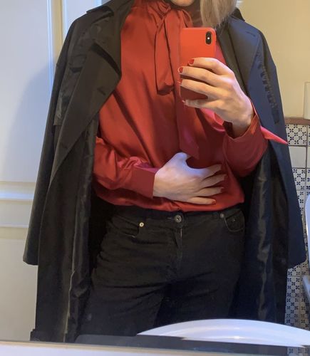 Customer photo review of Double-breasted Mid-length Trench Coat