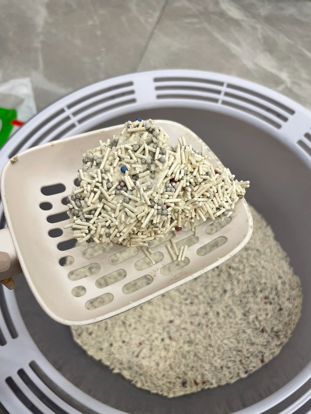 Customer photo review of Michu Premium Mixed Tofu Cat Litter Pro Gen2 - Flushable, Eco-Friendly & Odour-Control Formula in Australia