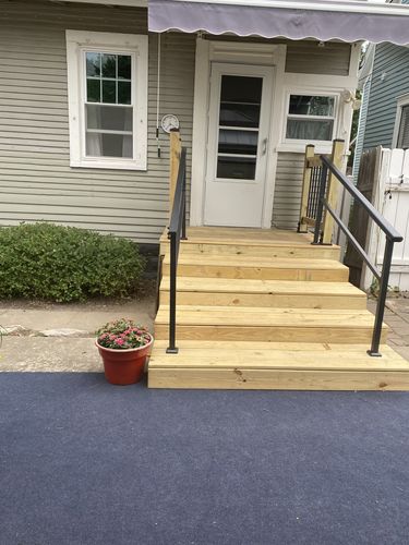 Customer photo review of Indoor/Outdoor Handrail Kit for Stairs 5 and 6 steps