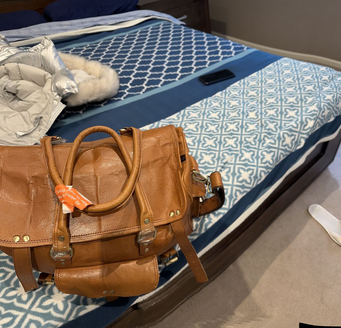 Customer photo review of Walker Leather Office Travel Bag