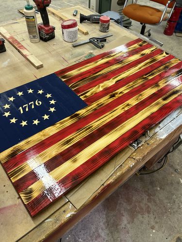 Customer photo review of "In God We Trust" Metal Stencil (14 gauge steel)