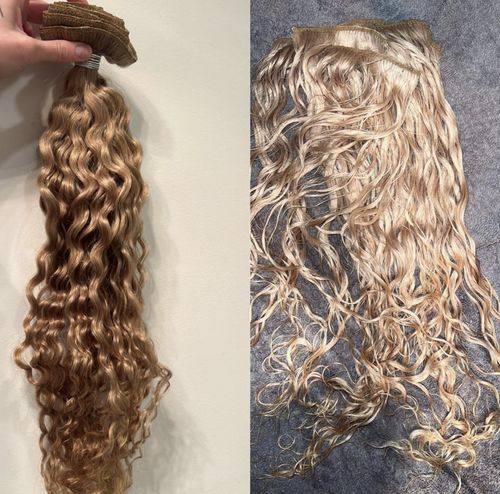 Customer photo review of Curly Ash Blonde