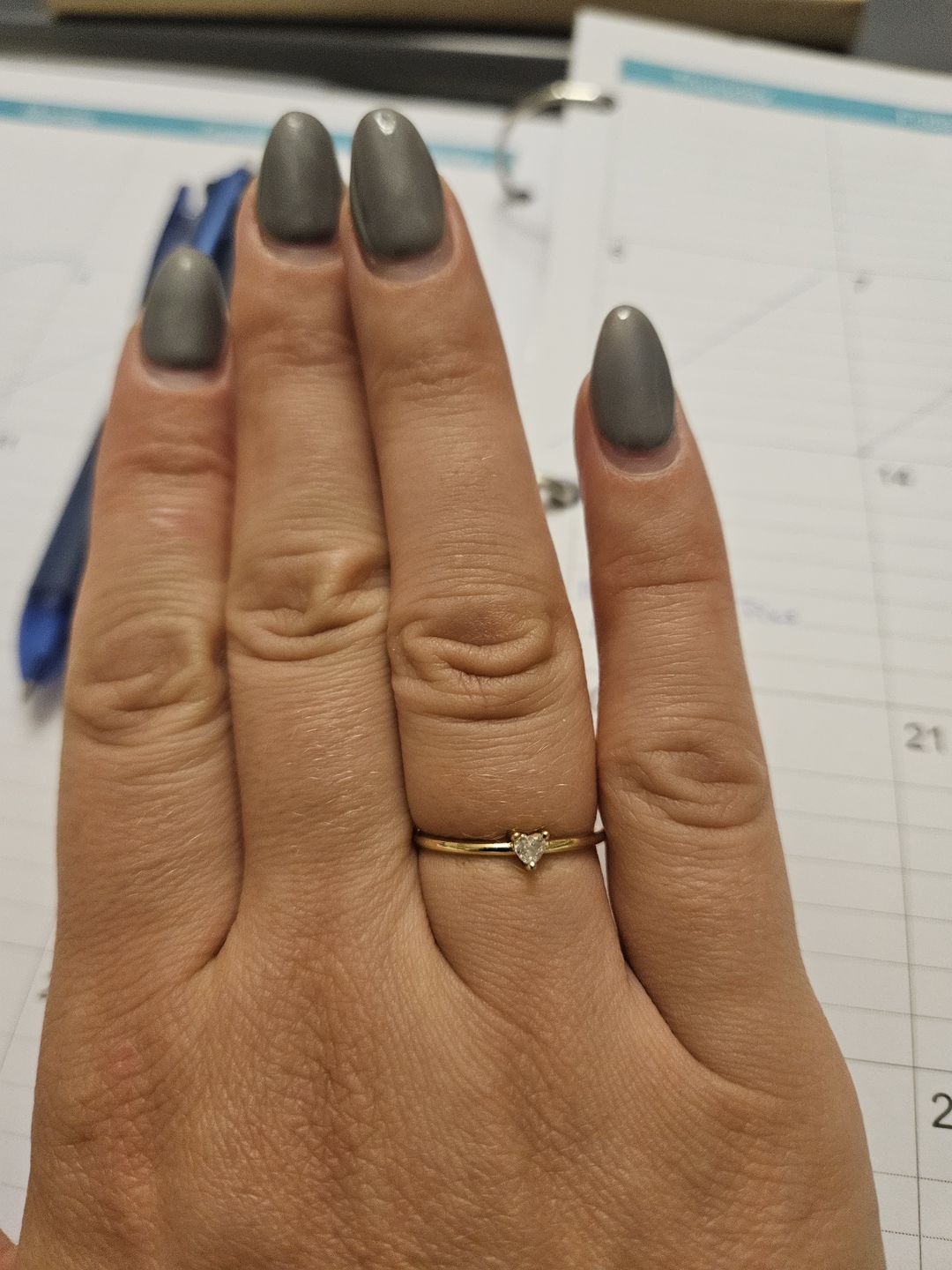 Customer photo review of 'Small Love' Crystal Heart Ring