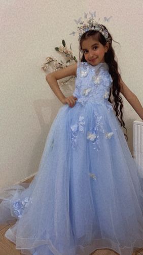 Customer photo review of Toddler Girl Pageant Dress Summer Butterfly Flower Girl Princess Communion Dress