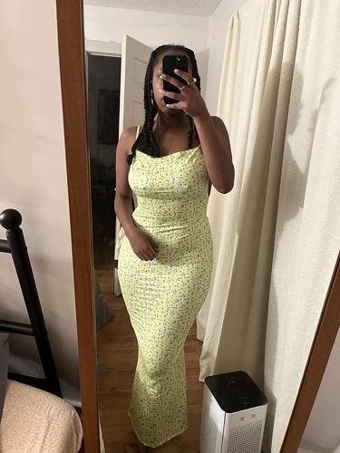 Customer photo review of Mathea Backless Maxi Dress