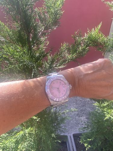 Customer photo review of Pascal Royal Luxe Diamond Watch (Pink Bezel)