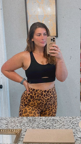 Customer photo review of Salty Savage Ladies Peekaboo Sports Bra | Cocoa Beach Performance