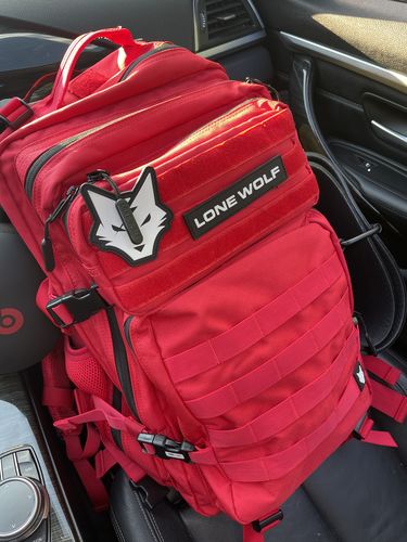 Customer photo review of Gen 2 Red 45L Backpack