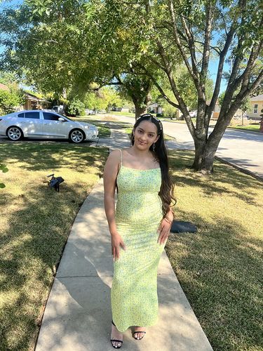 Customer photo review of Mathea Backless Maxi Dress