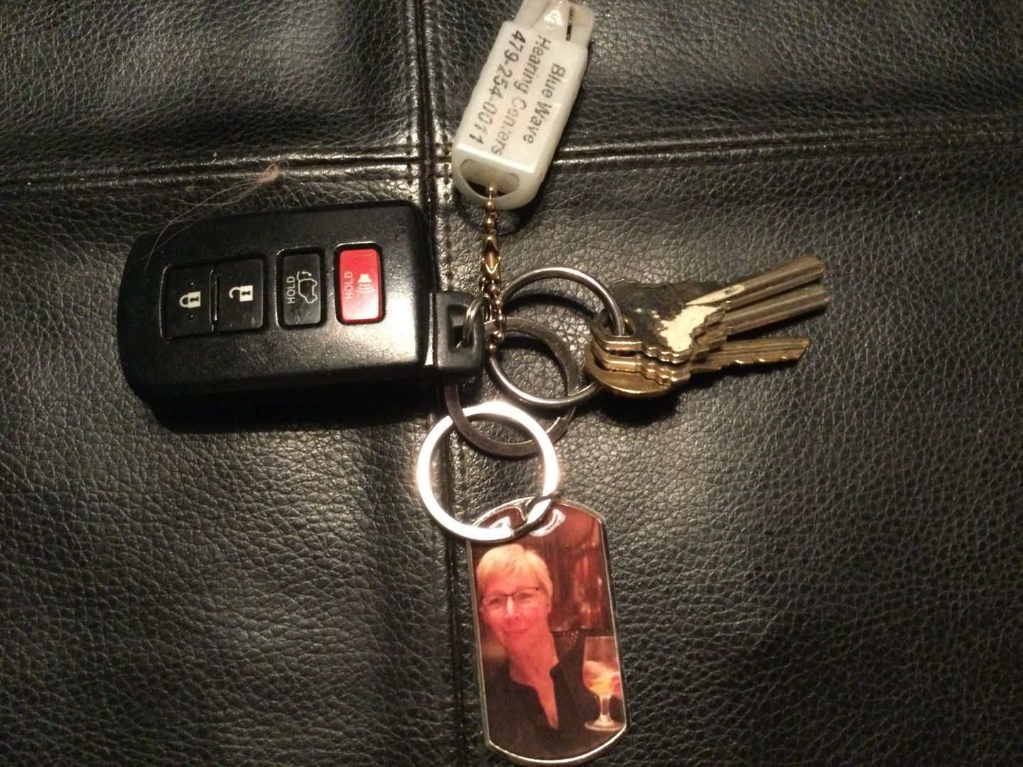 Customer photo review of I Will Carry You With Me Until, Personalized Keychain, Memorial Gifts, Custom Photo